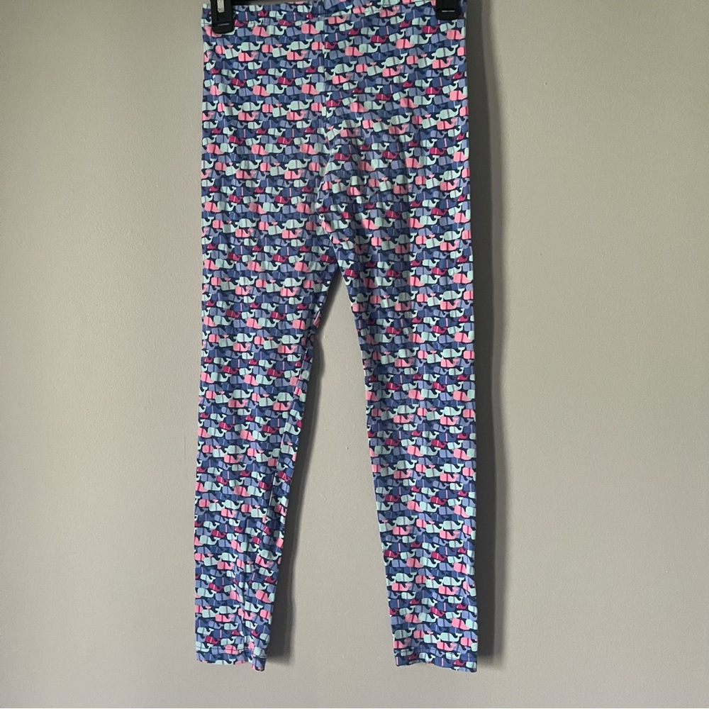 Vineyard Vines girls school of whales whale graphic Leggings size L 14